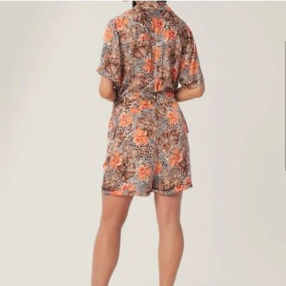 NWT Lita by Ciara Brown and Orange Belted Romper M - Picture 7 of 10